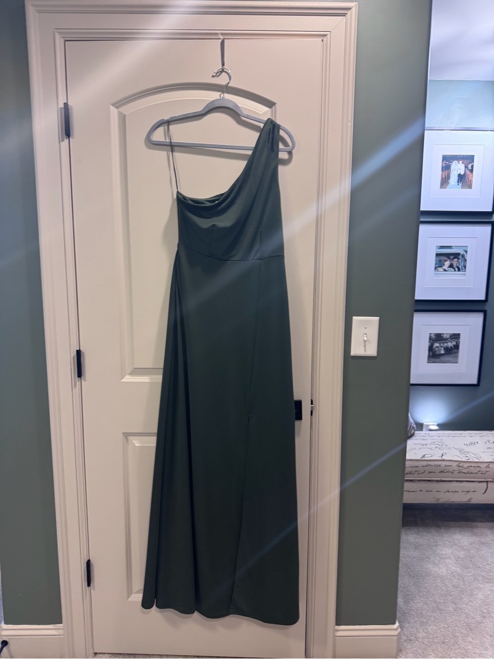 Birdy Grey One-Shoulder Dark Green Bridesmaid Gown